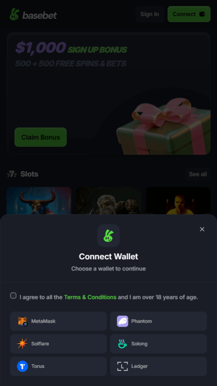 BaseBet supported wallets
