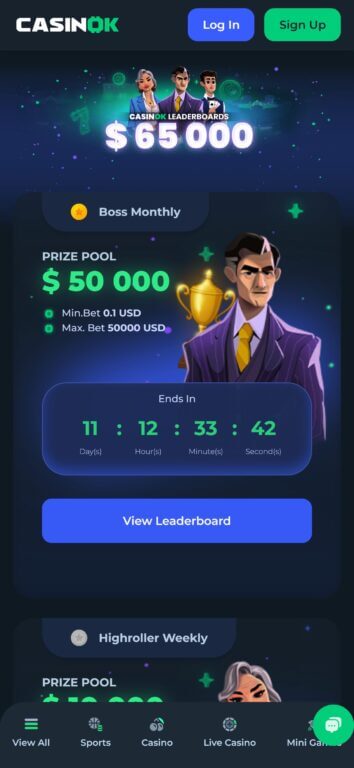 CasinoK casino tournaments featuring $65,000 prize pool