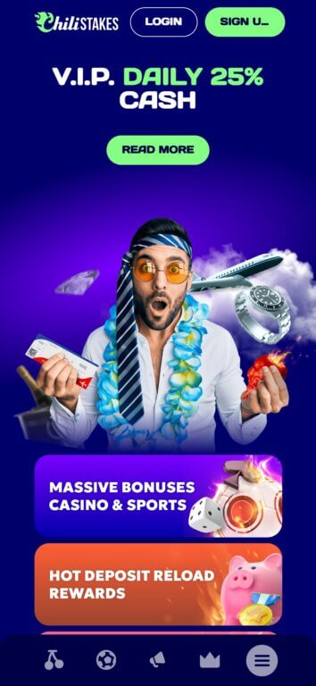 ChiliStakes casino homepage