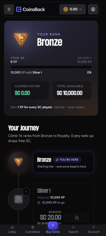 CoinsClub loyalty page