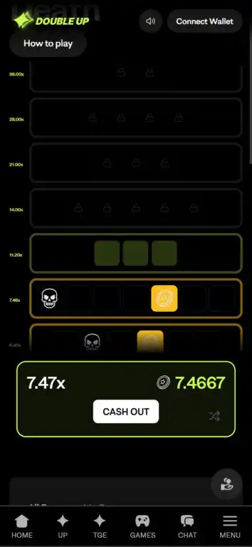 DoubleUp's signature Death game in action
