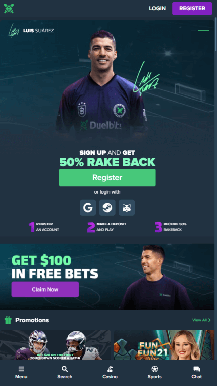 Duelbits casino homepage