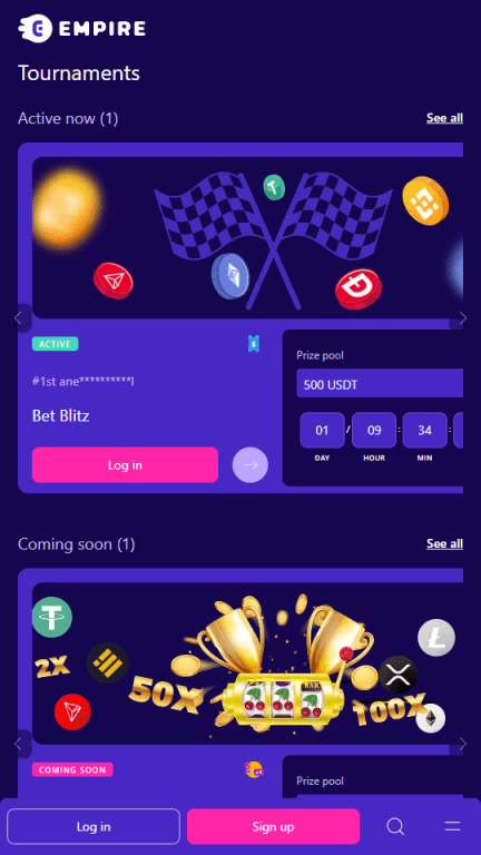 Empire Casino tournaments