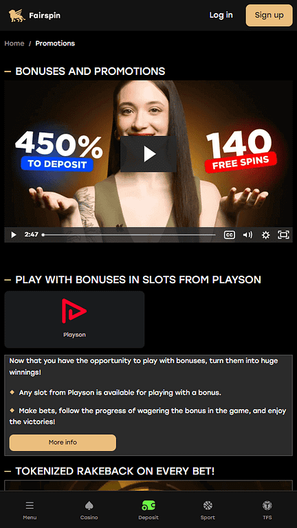 Fairspin bonuses