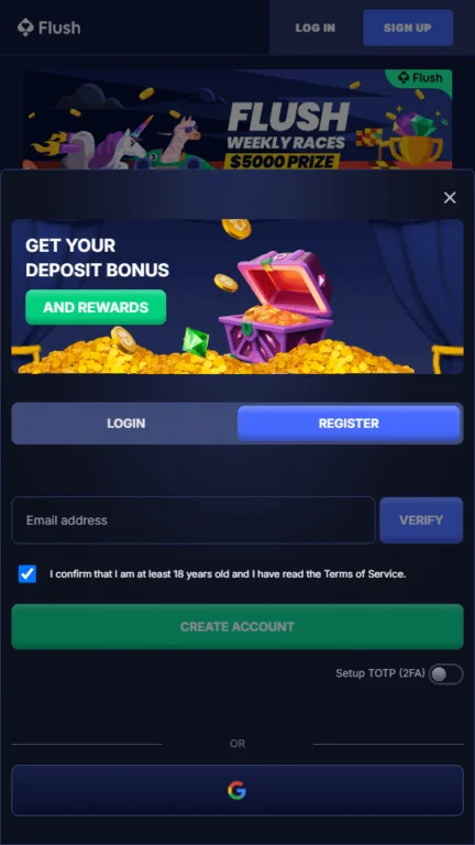 Flush Casino registration