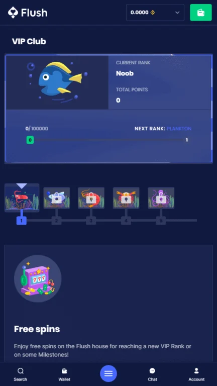 Flush Casino VIP program