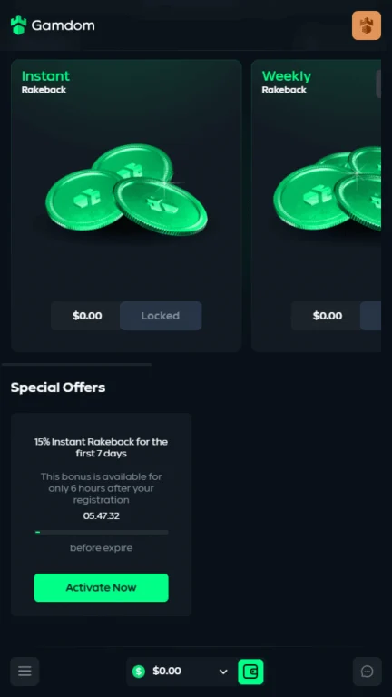 Gamdom rewards