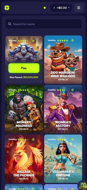 Luck.io slots section