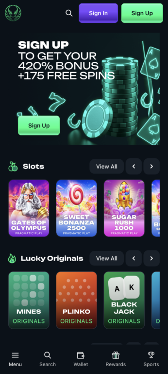 Lucky Anon's mobile interface