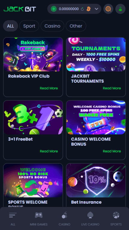 JackBit bonuses page