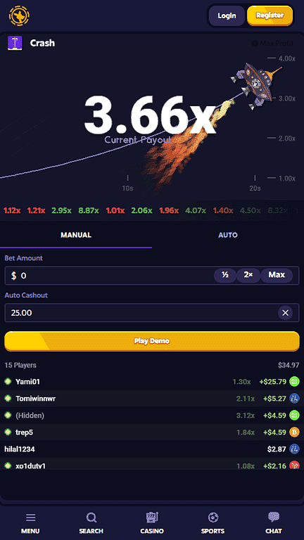 Roobet Crash game