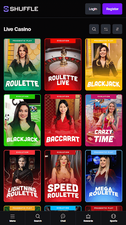 Shuffle live casino