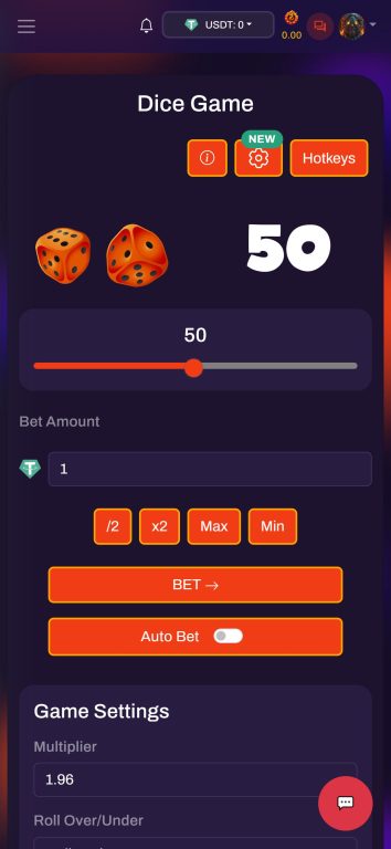 SunFire Casino's dice game