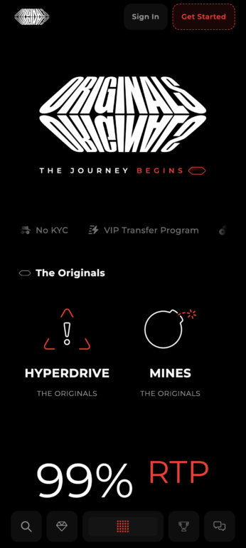 TheOriginals.io on mobile