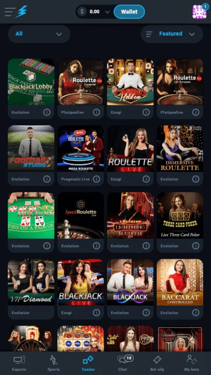 Thunderpick live casino