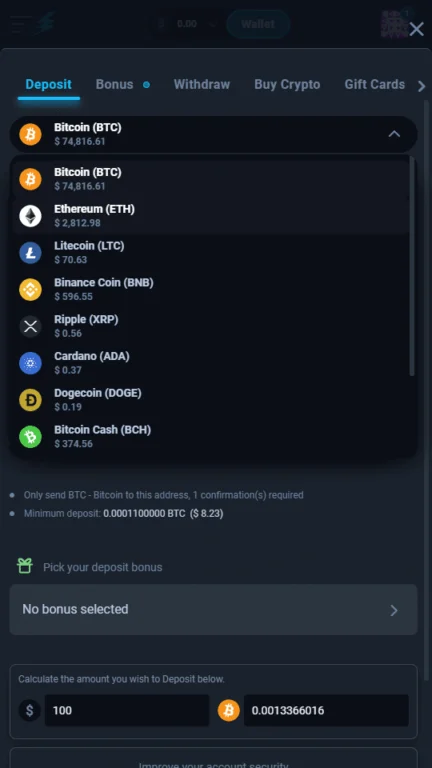 Thunderpick wallet