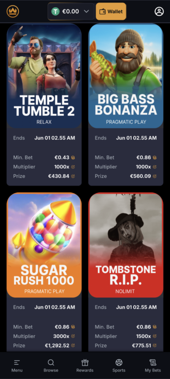 Active slot challenges with real cash prizes — hit the target multiplier and the money is yours