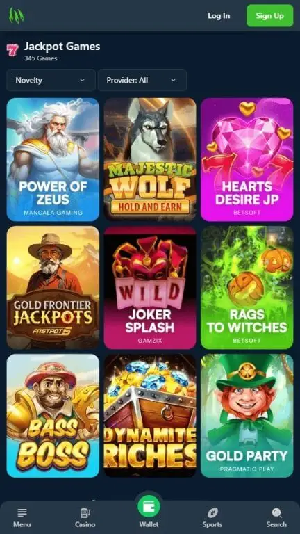 Wild.io jackpot games