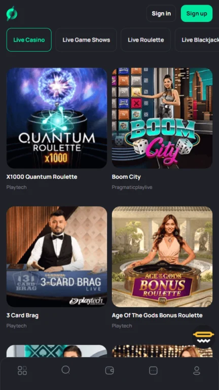Coinslotty live casino