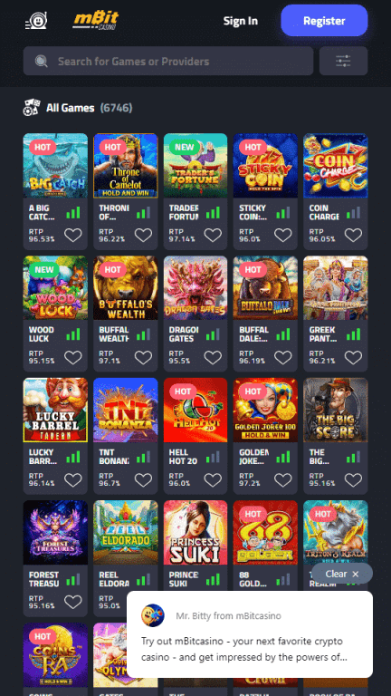 mBit Casino games